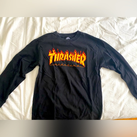 THRASHER MAGAZINE LONG SLEEVE BLACK/FLAME - Picture 2 of 4